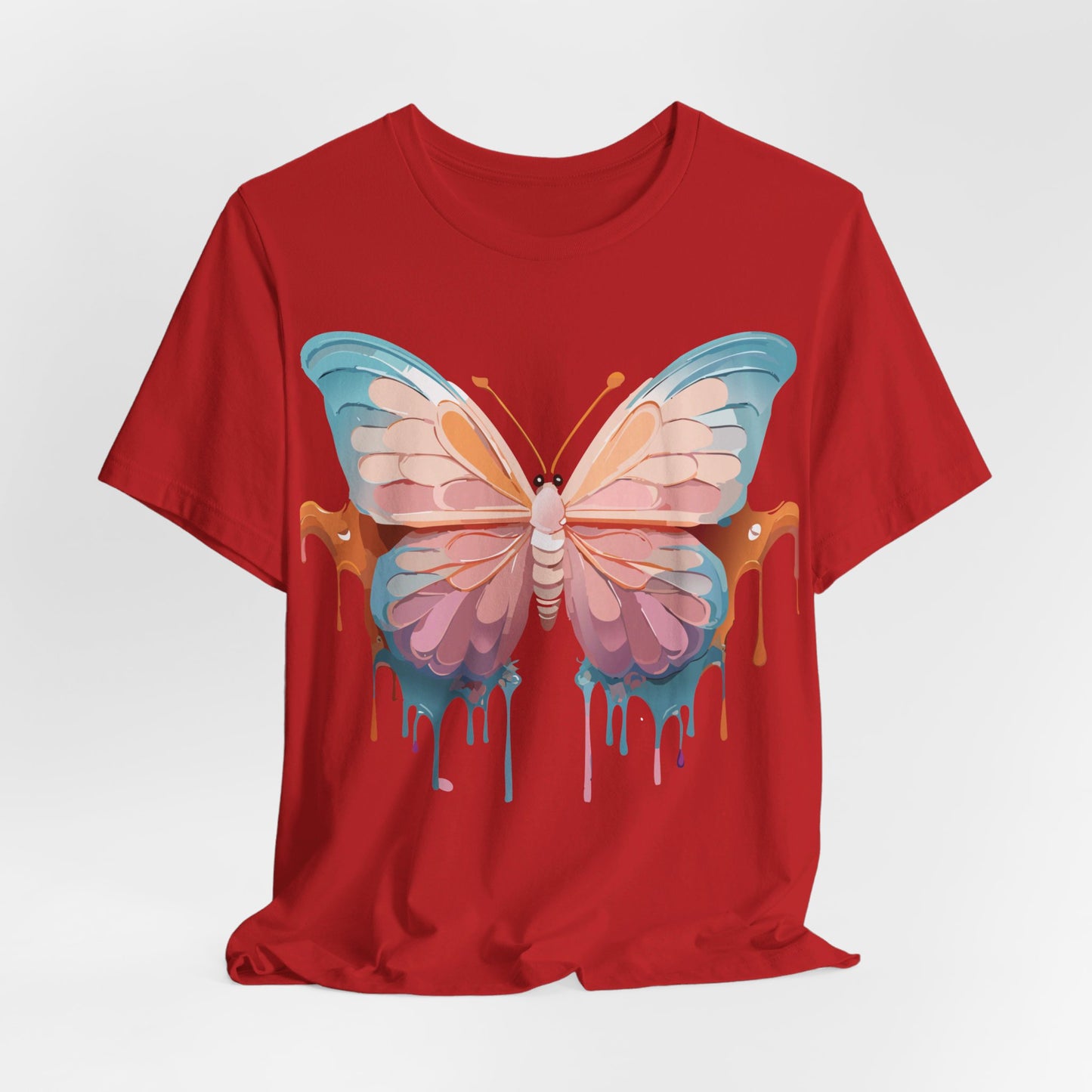 Natural Cotton Tee Shirt with Butterfly