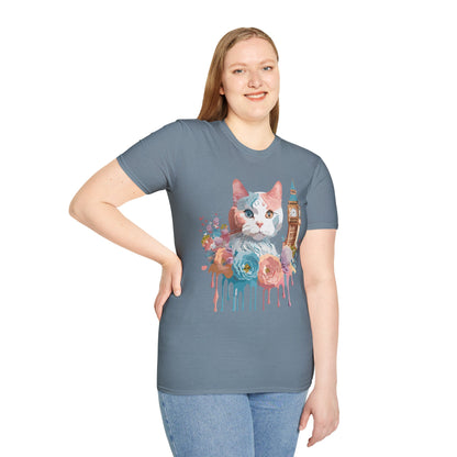 Cat Shirt Unisex Tee Softstyle 64000 Gildan Ring Spun Cotton