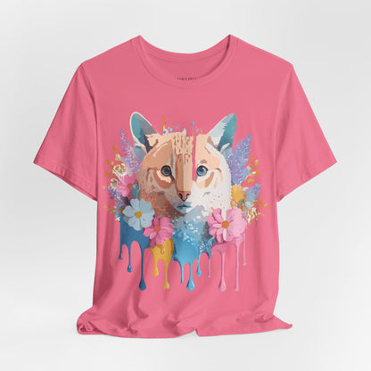 Natural Cotton Tee Shirt with Cat Printify