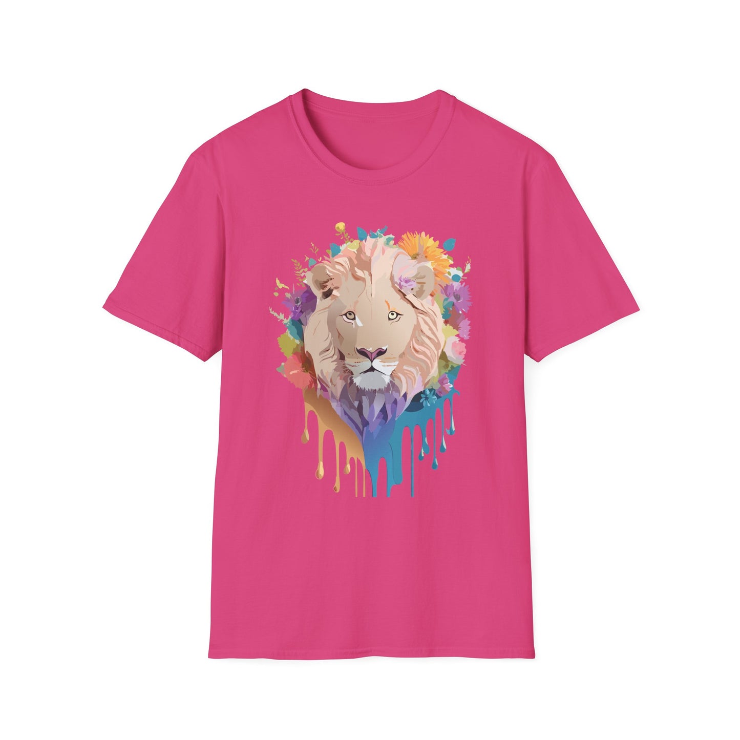 Lion Shirt, Shirt with Lion, Floral Lion Tee, Shirt with Animals