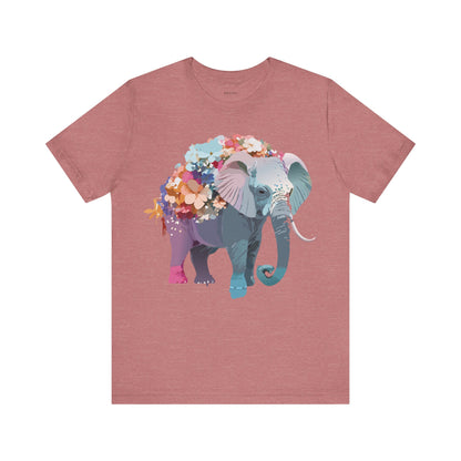 Natural Cotton Tee Shirt with Elephant Printify