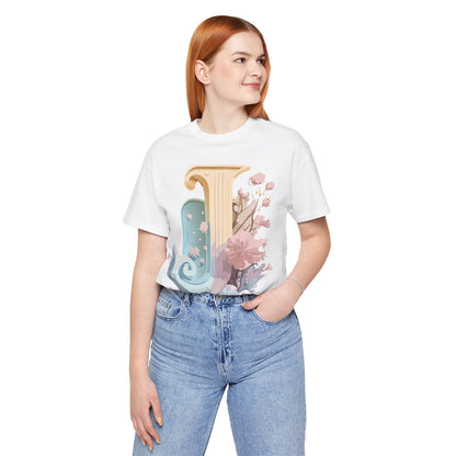 Natural Cotton Tee Shirt - Letters Collection - J Printify