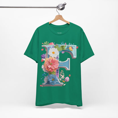 Natural Cotton Tee Shirt - Letters Collection - F Printify