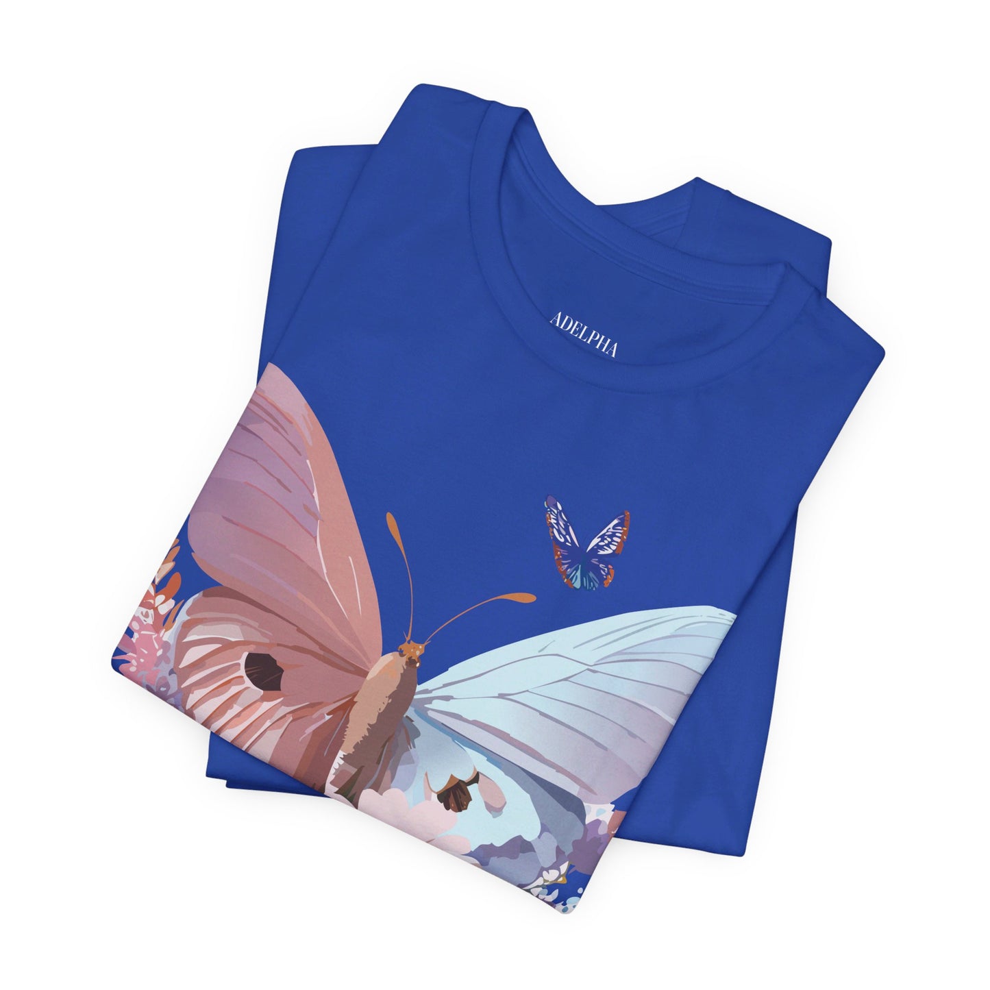 Natural Cotton Tee Shirt with Butterfly