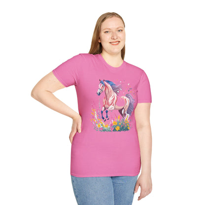 Horse Shirt Unisex Tee Animal Print Gildan Softstyle 64000 Ring Spun Cotton