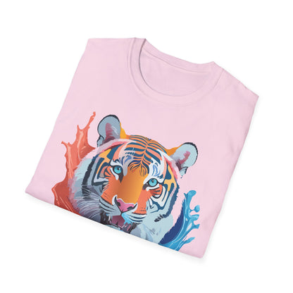 Unisex Tiger Tee Gildan Softstyle Animal Print Shirt Ring Spun Cotton
