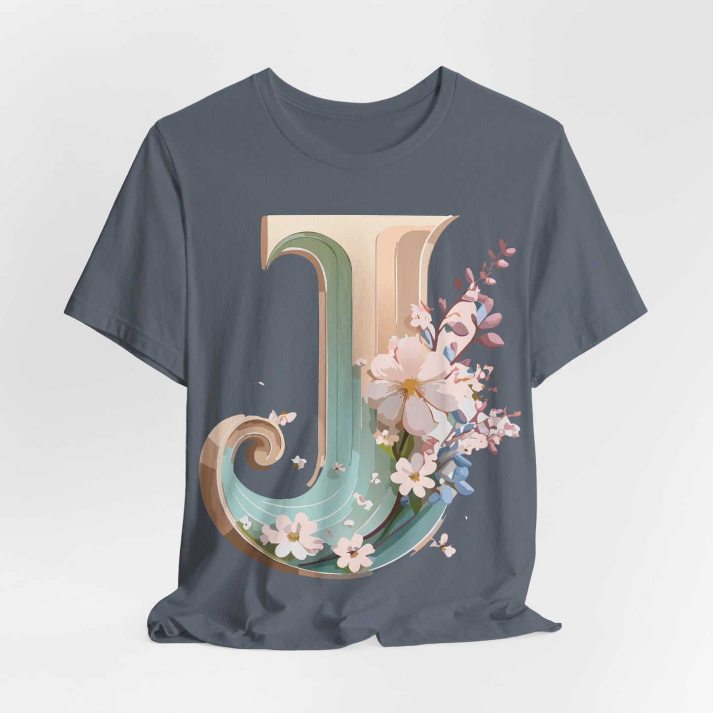 Natural Cotton Tee Shirt - Letters Collection - J