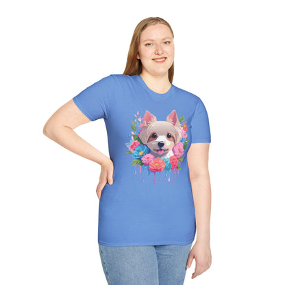 Unisex Gildan Softstyle Animal Print Dog Shirt Tee 100 Percent Cotton