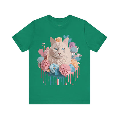 Natural Cotton Tee Shirt with Cat Printify