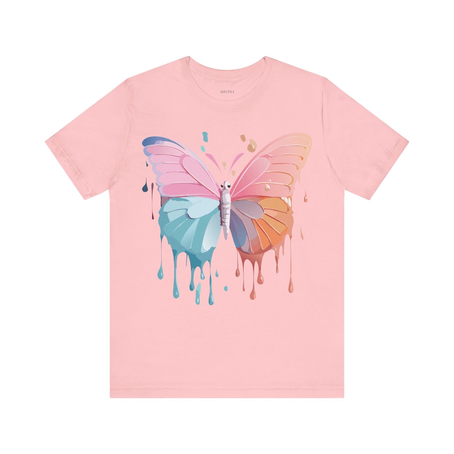 Natural Cotton Tee Shirt with Butterfly