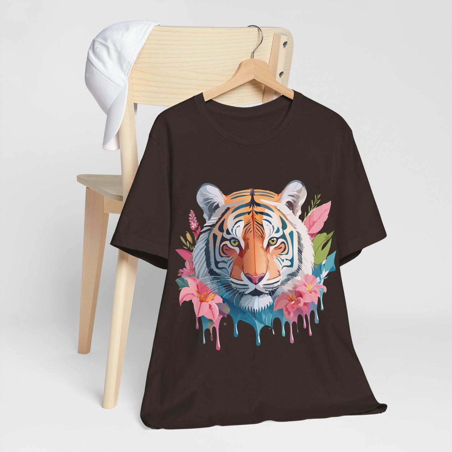 Natural Cotton Tee Shirt with Tiger