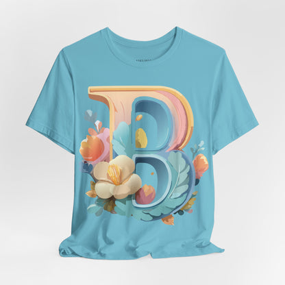 Natural Cotton Tee Shirt - Letters Collection - B Printify