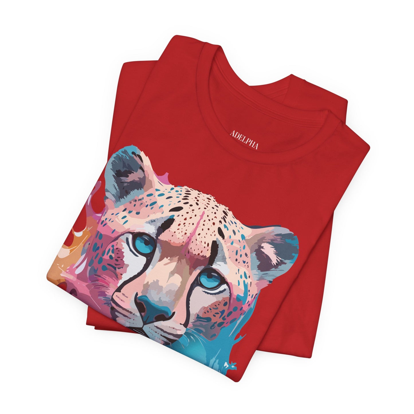 Natural Cotton Tee Shirt with Cheetah