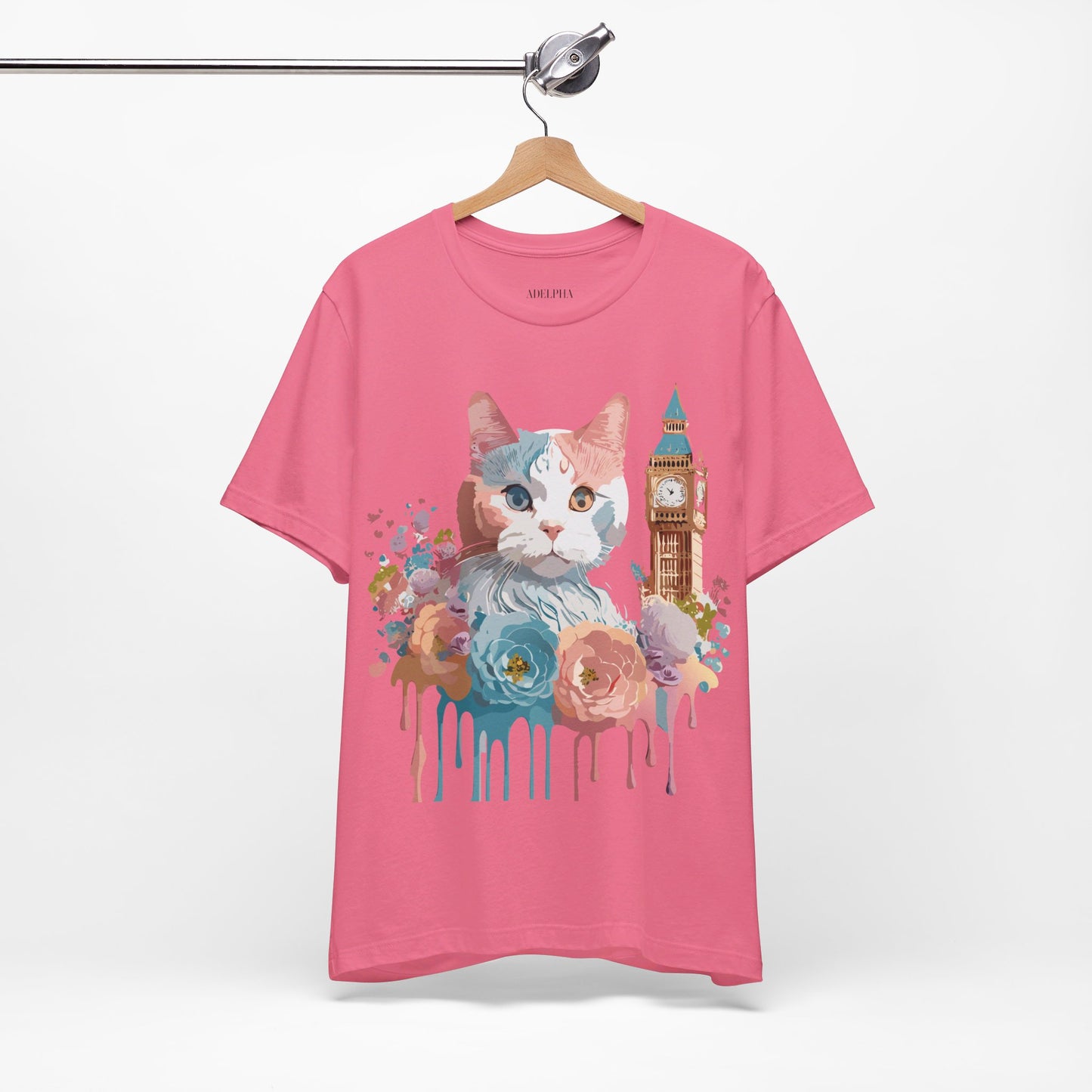 Natural Cotton Tee Shirt with Cat