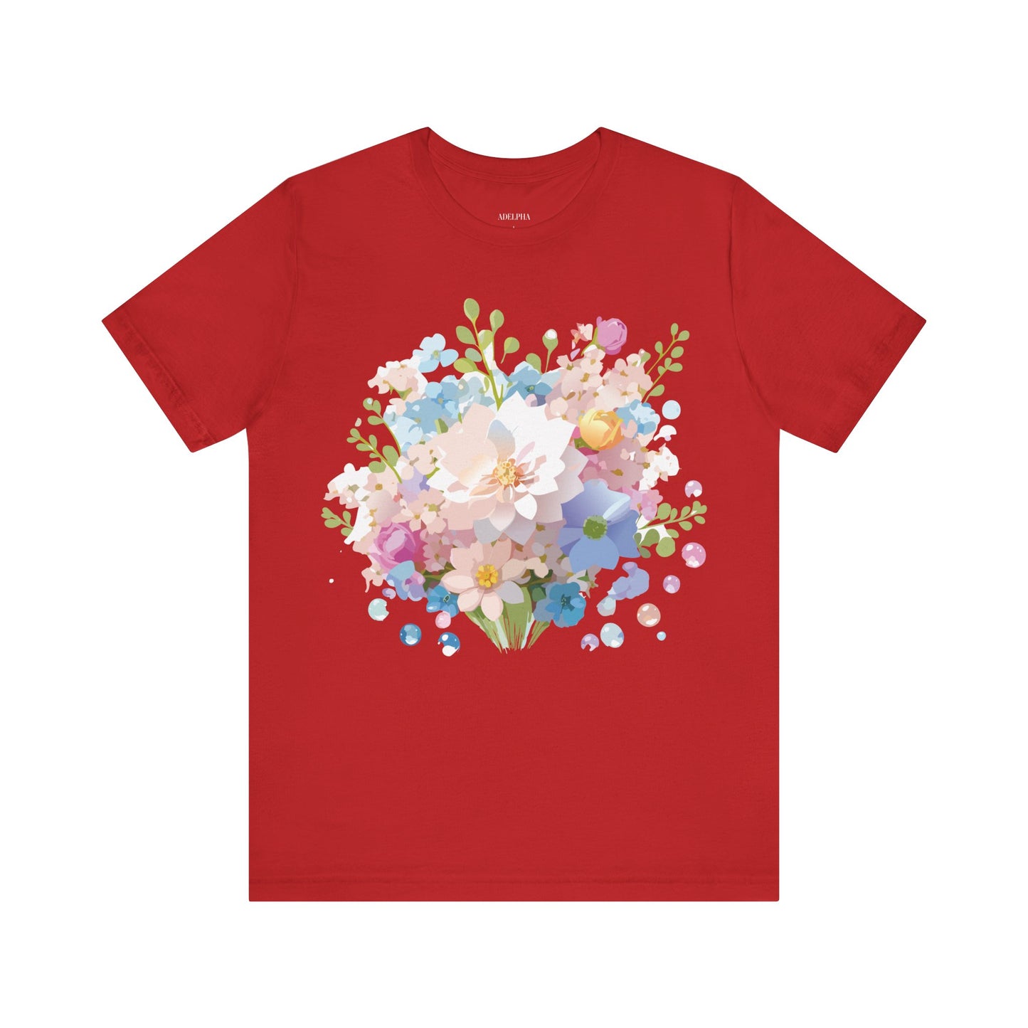 T-shirt en coton naturel avec fleurs