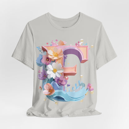 Natural Cotton Tee Shirt - Letters Collection - E Printify