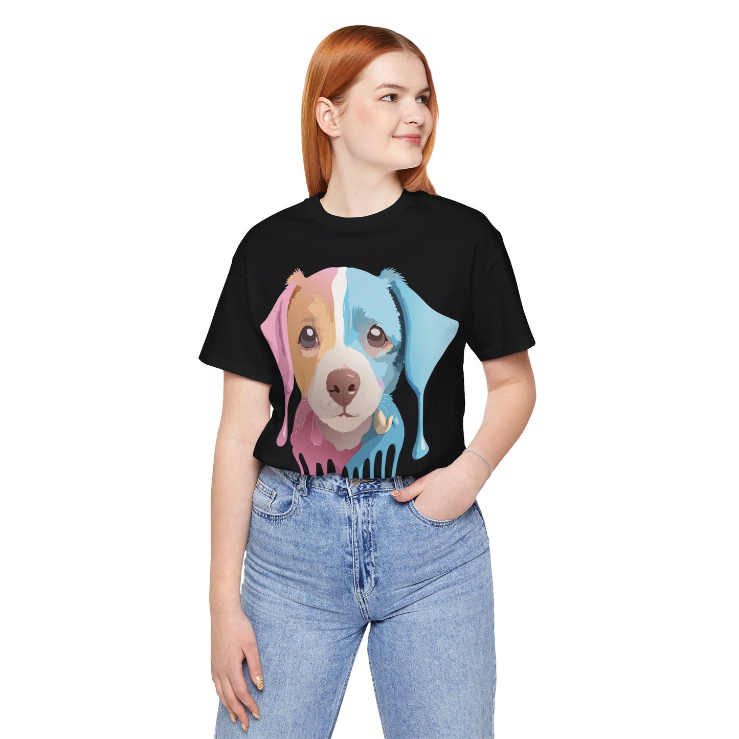 T-Shirt aus natürlicher Baumwolle mit Hund