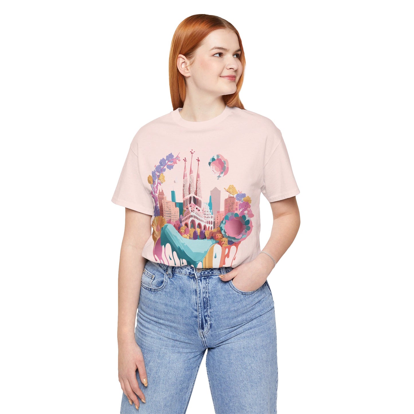 T-Shirt aus natürlicher Baumwolle – Kollektion „Beautiful Places“ – Barcelona