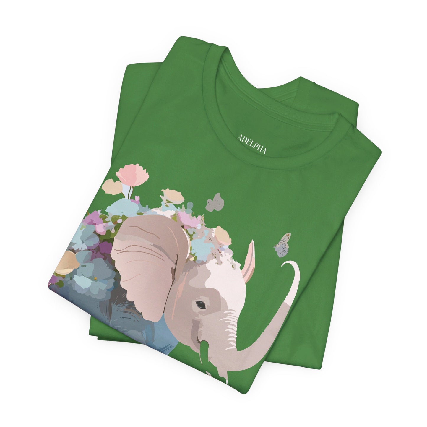 T-shirt en coton naturel avec motif éléphant