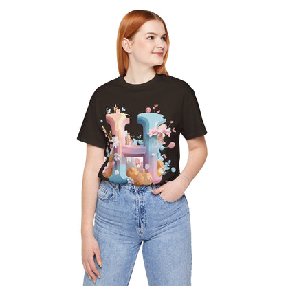 Natural Cotton Tee Shirt - Letters Collection - H Printify
