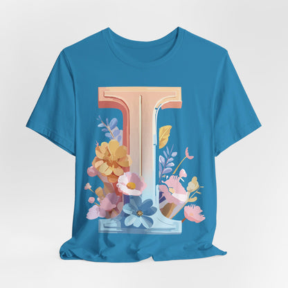 Natural Cotton Tee Shirt - Letters Collection - I Printify