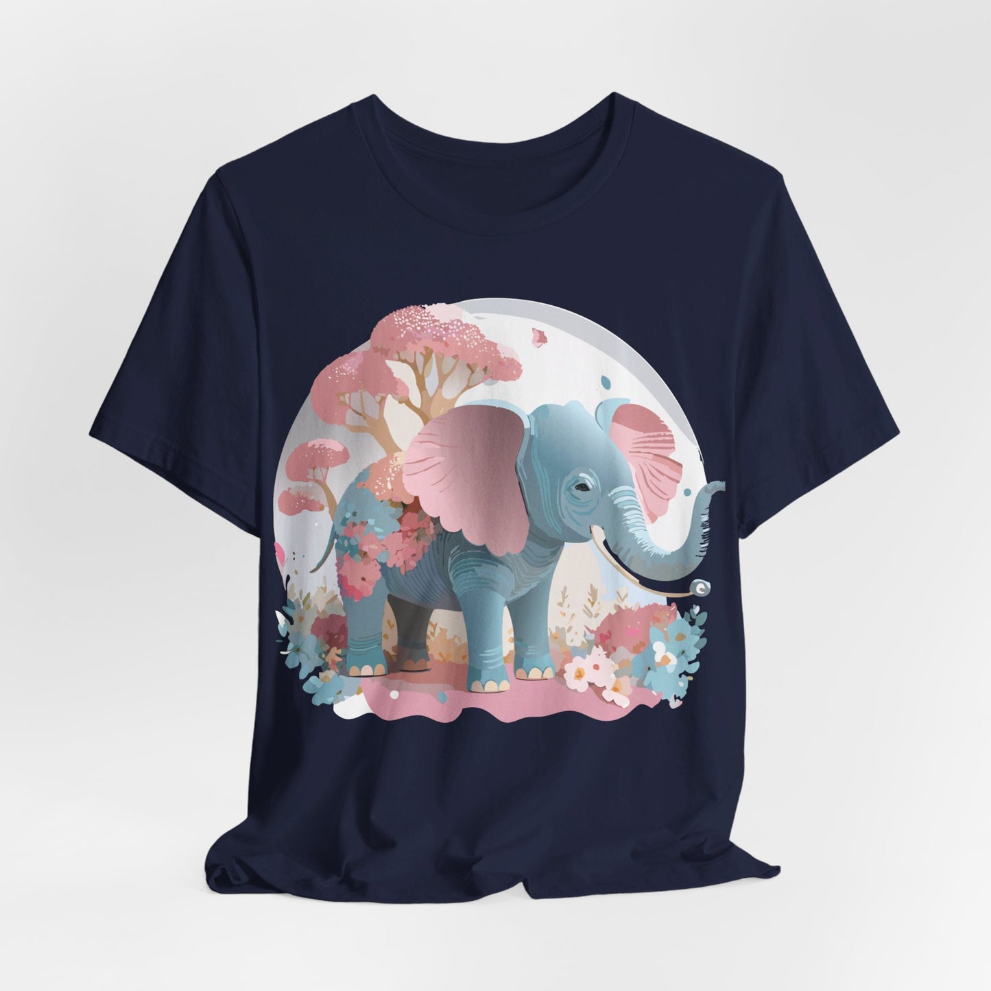 Natural Cotton Tee Shirt with Elephant