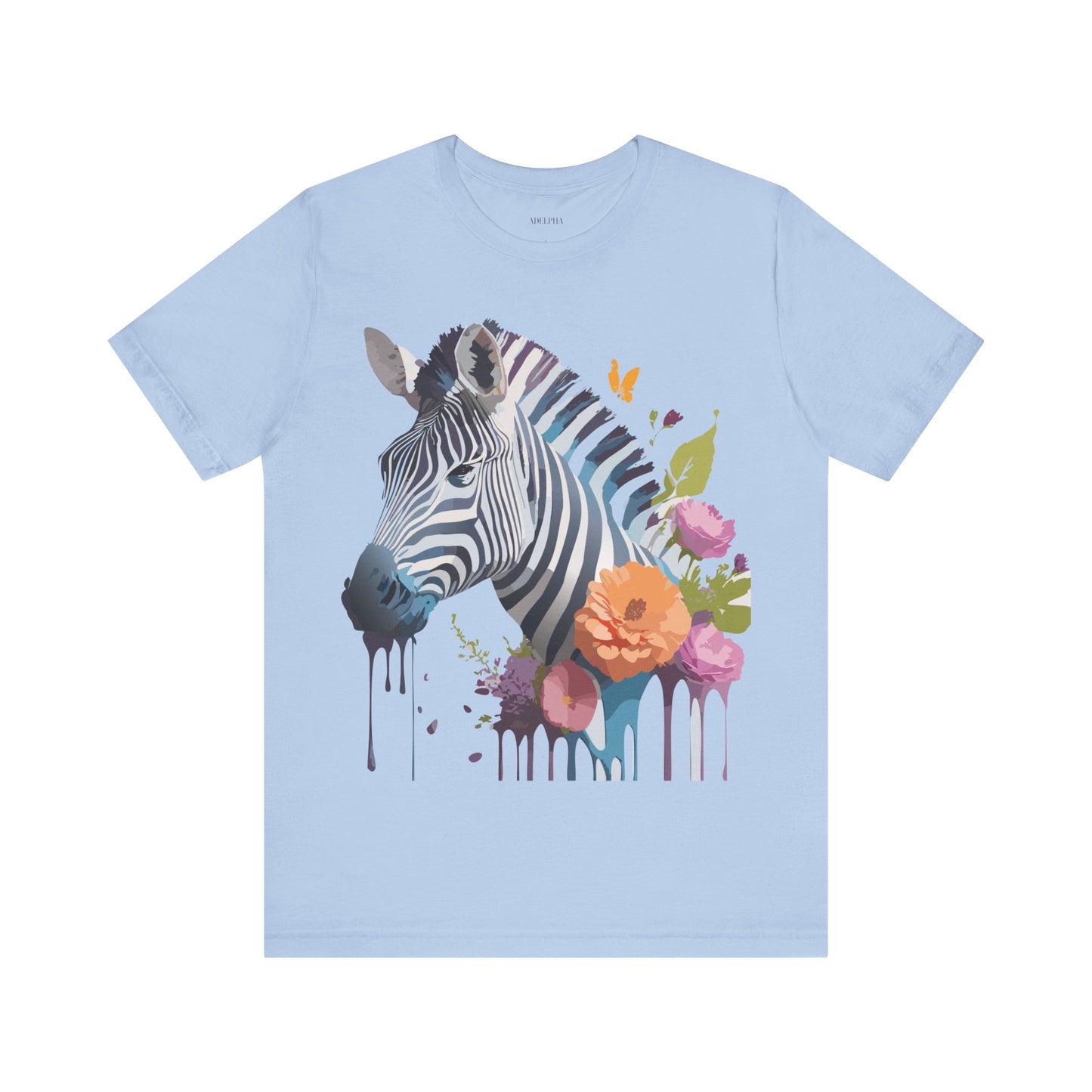 Natural Cotton Tee Shirt with Zebra