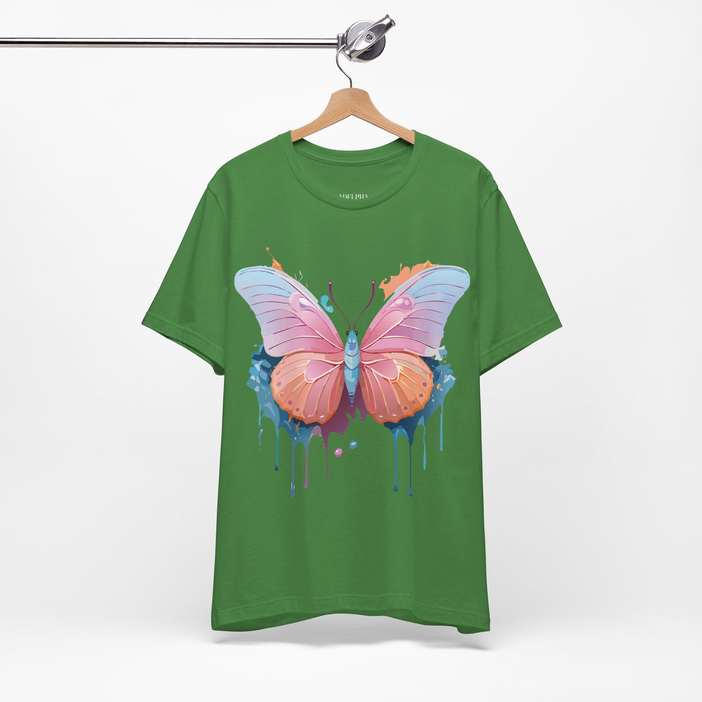 T-Shirt aus natürlicher Baumwolle mit Schmetterling