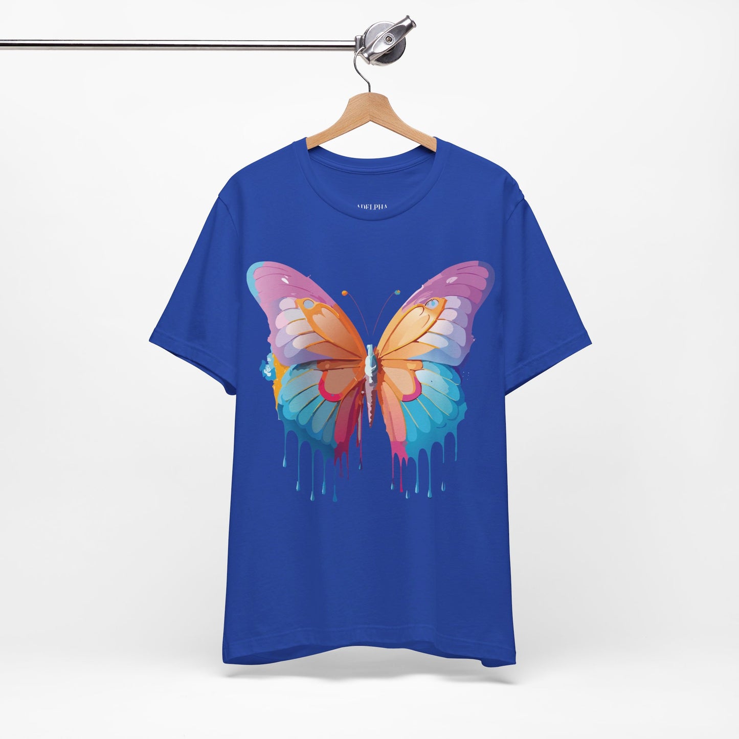 Natural Cotton Tee Shirt with Butterfly