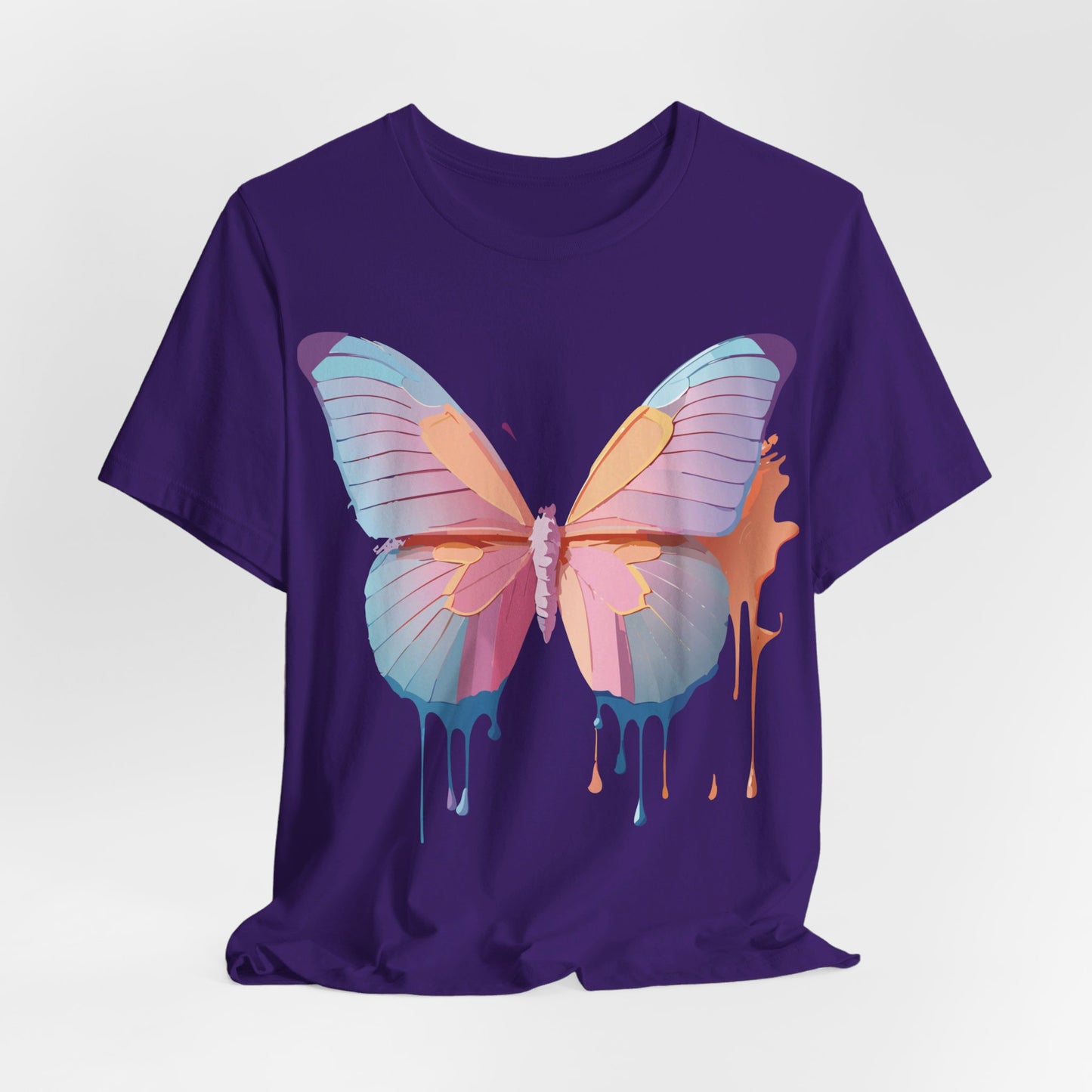 Natural Cotton Tee Shirt with Butterfly