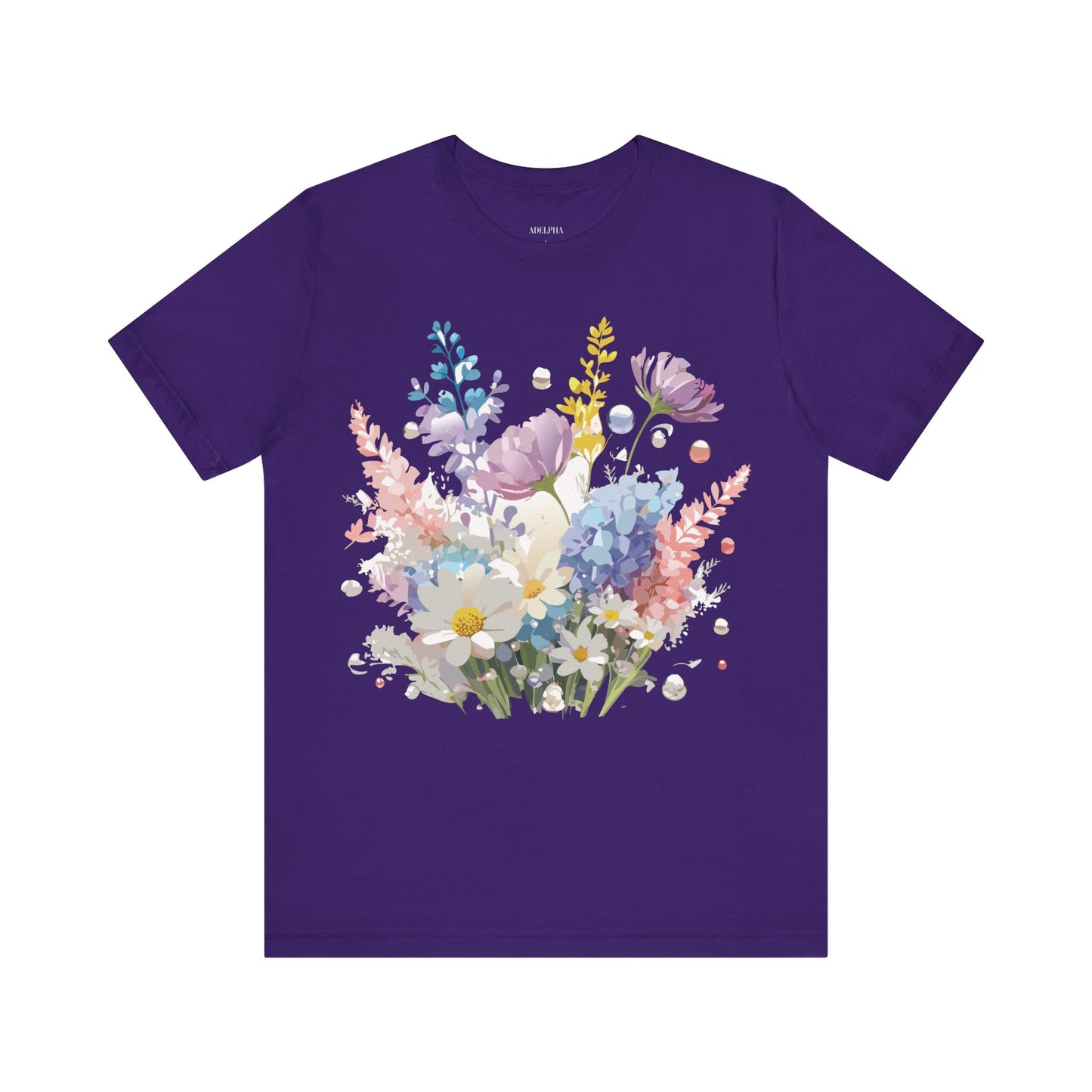 T-shirt en coton naturel avec fleurs