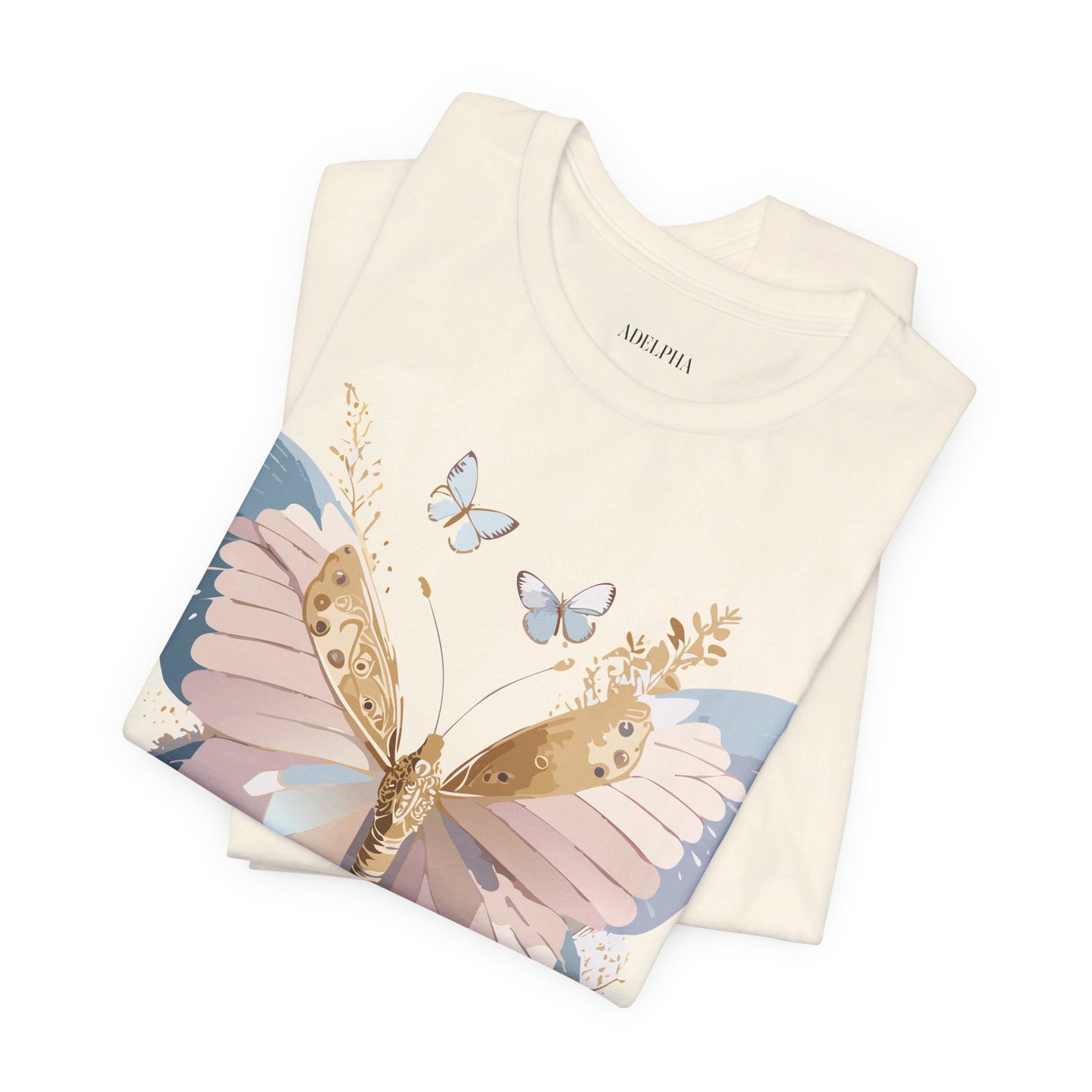 T-shirt en coton naturel avec papillon