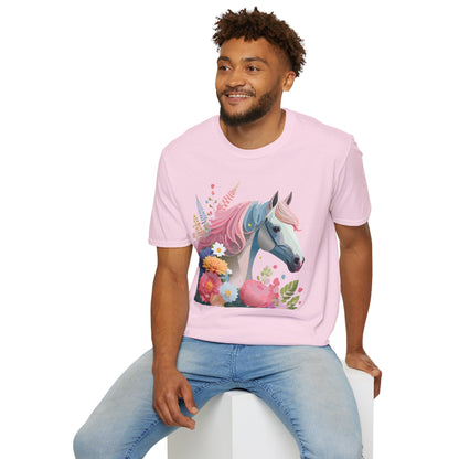 Horse Shirt Unisex Gildan Softstyle 64000 Cotton Tee With Animals