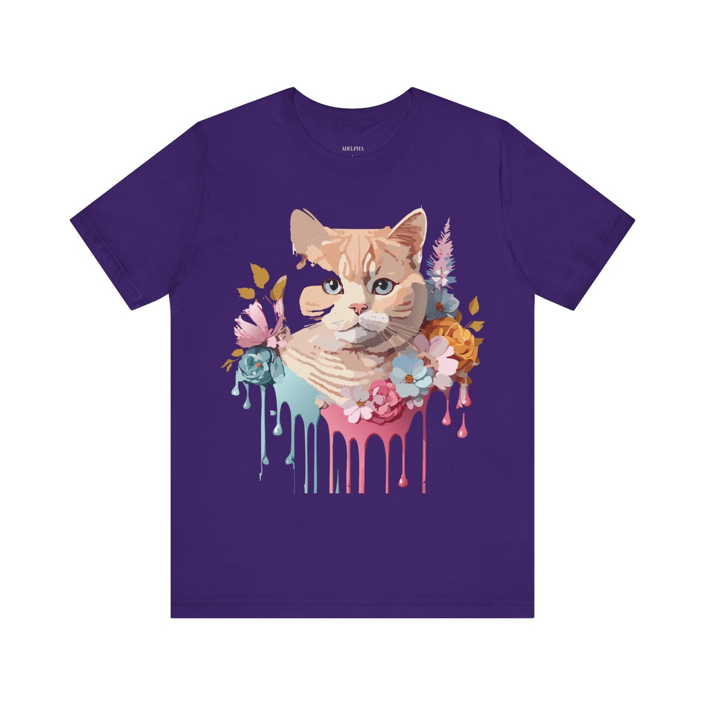 Natural Cotton Tee Shirt with Cat