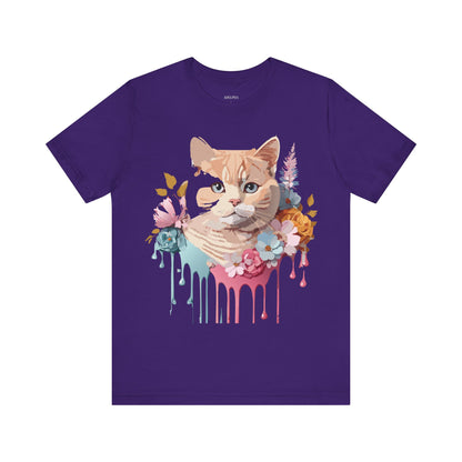 Natural Cotton Tee Shirt with Cat Printify