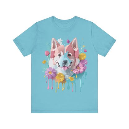 Natural Cotton Tee Shirt with Dog Printify