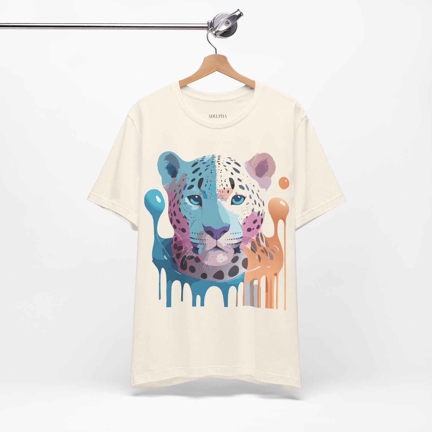 Natural Cotton Tee Shirt with Cheetah