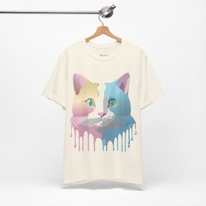 Natural Cotton Tee Shirt with Cat Printify