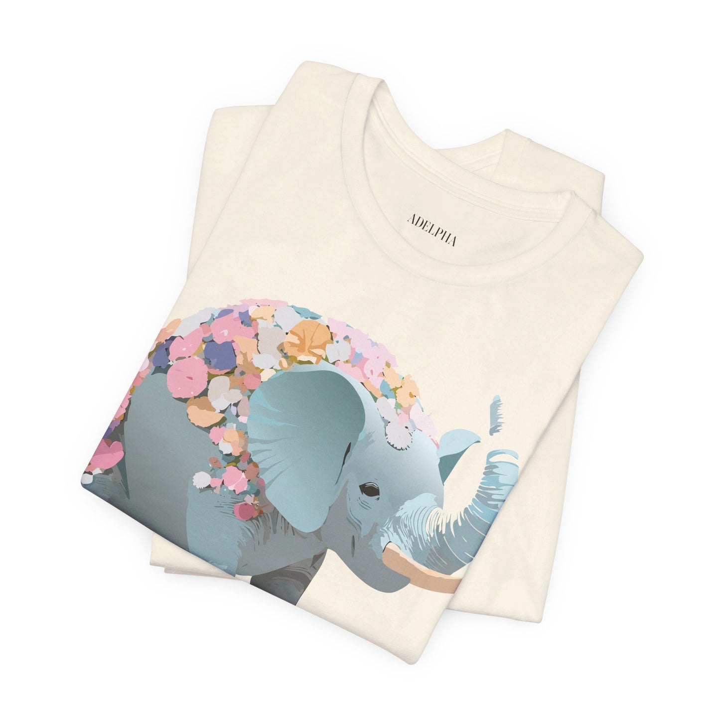 T-Shirt aus natürlicher Baumwolle mit Elefant