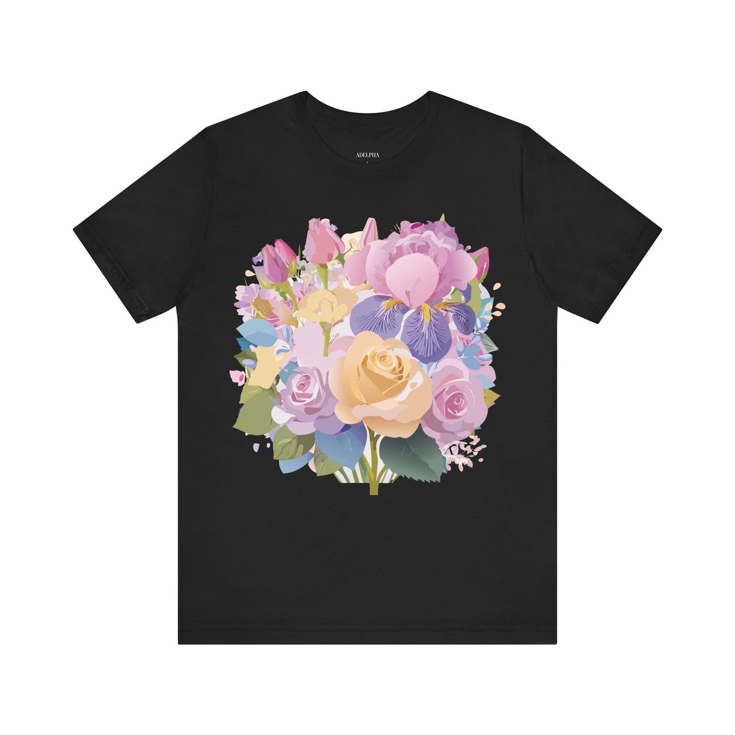 Natural Cotton Tee Shirt with Flowers