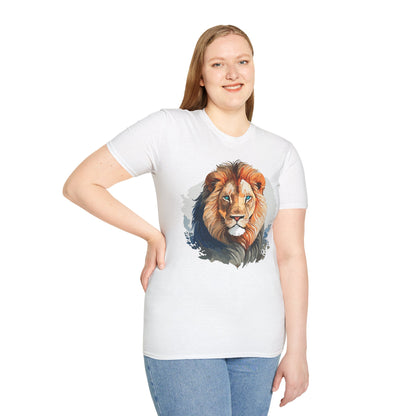 Lion Shirt Unisex Animal Tee Gildan Softstyle 64000 100 Percent Ring Spun Cotton