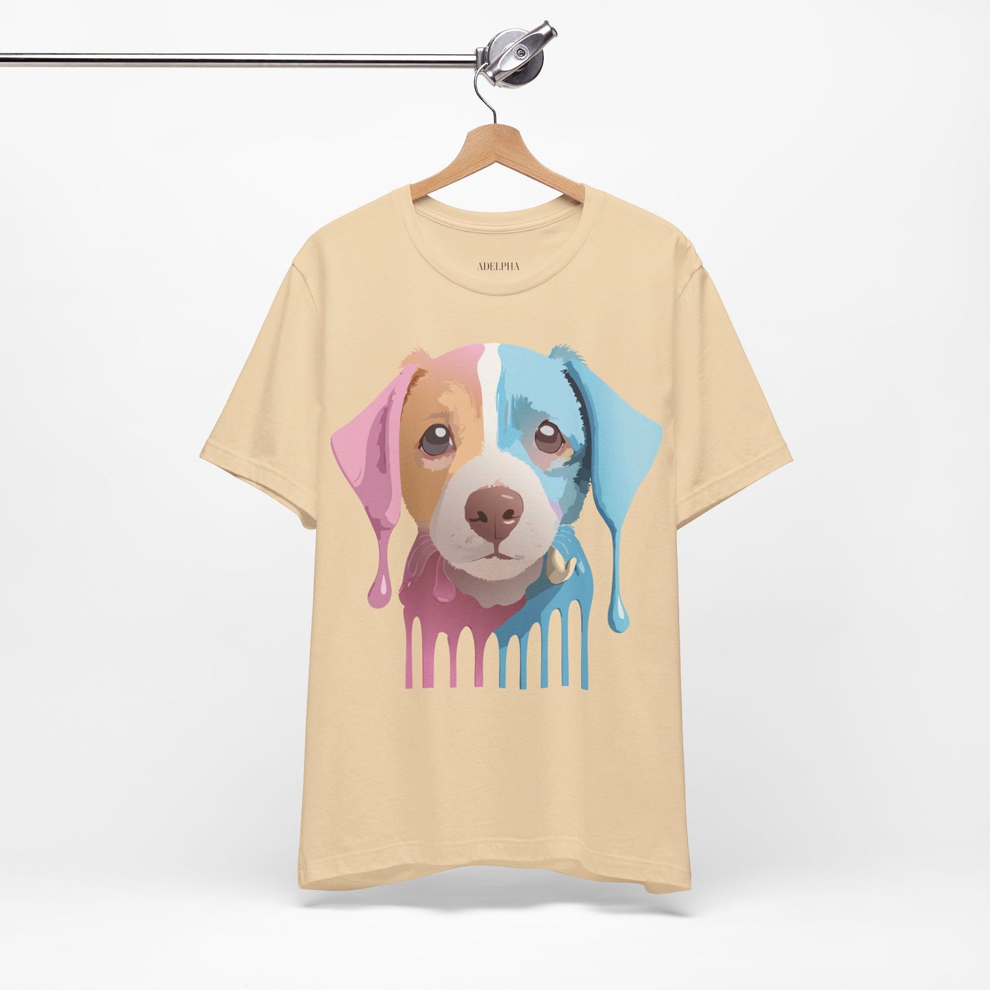 T-Shirt aus natürlicher Baumwolle mit Hund