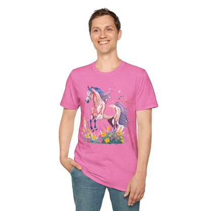 Horse Shirt Unisex Tee Animal Print Gildan Softstyle 64000 Ring Spun Cotton