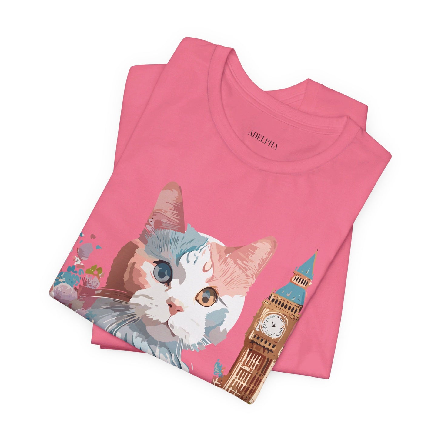 Natural Cotton Tee Shirt with Cat