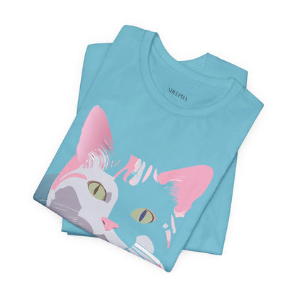 Natural Cotton Tee Shirt with Cat Printify