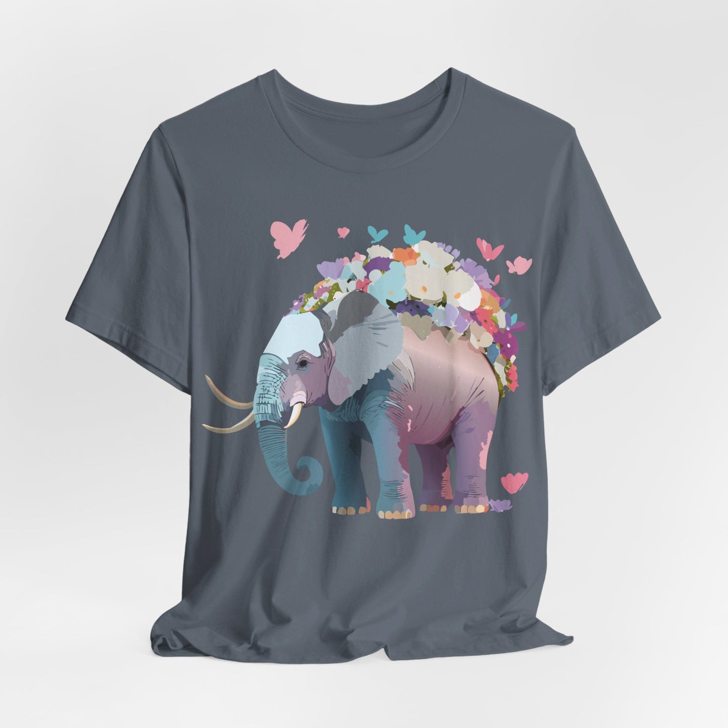 T-shirt en coton naturel avec motif éléphant