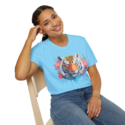 Tiger Shirt Unisex Animal Tee 100 Percent Ring Spun Cotton Softstyle