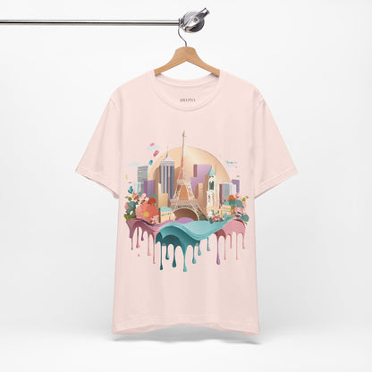 Natural Cotton Tee Shirt - Beautiful Places Collection - Paris Printify