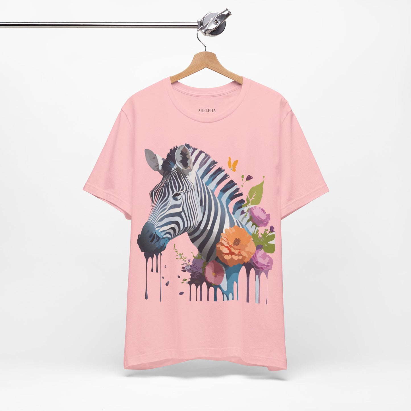 Natural Cotton Tee Shirt with Zebra