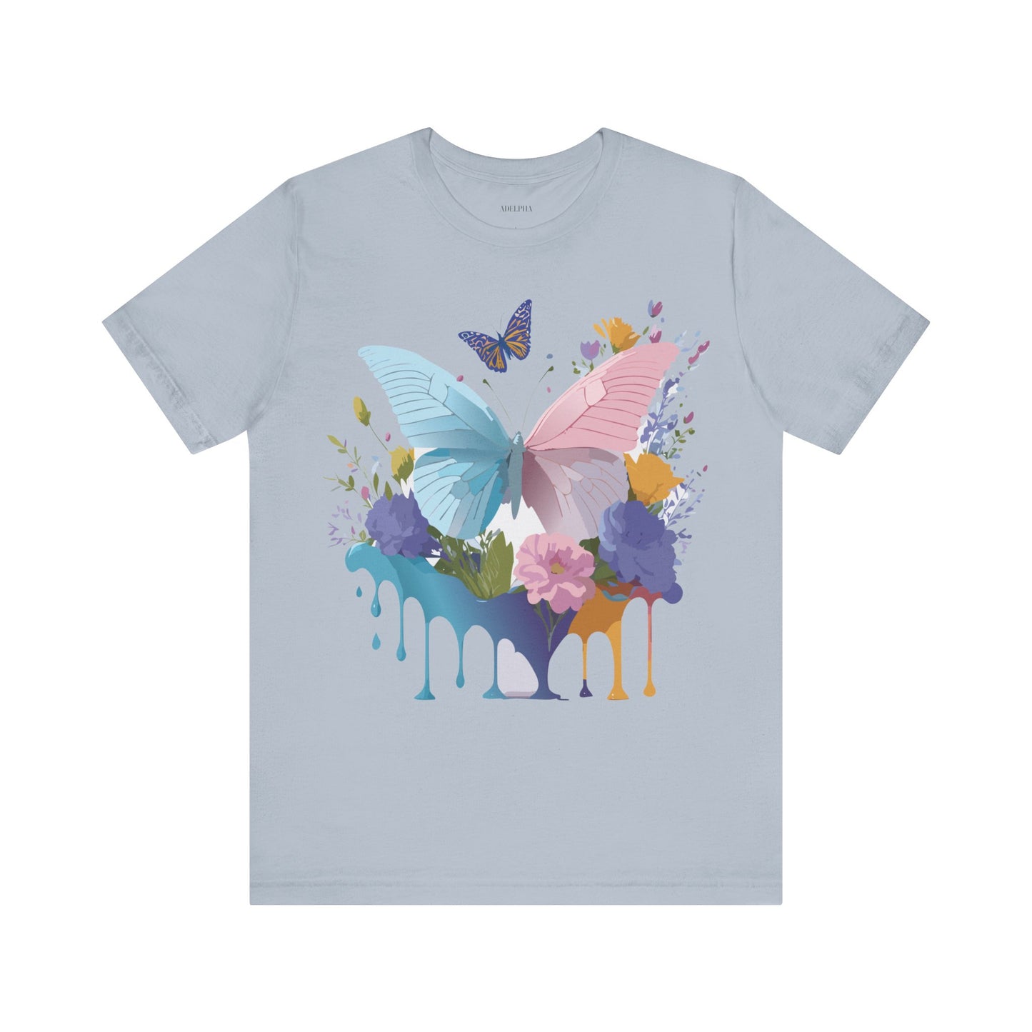 Natural Cotton Tee Shirt with Butterfly